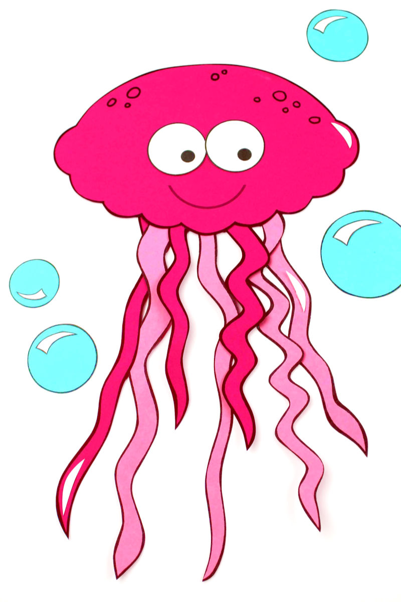 Jellyfish Paper Craft with Free Printable Template Mama Likes This