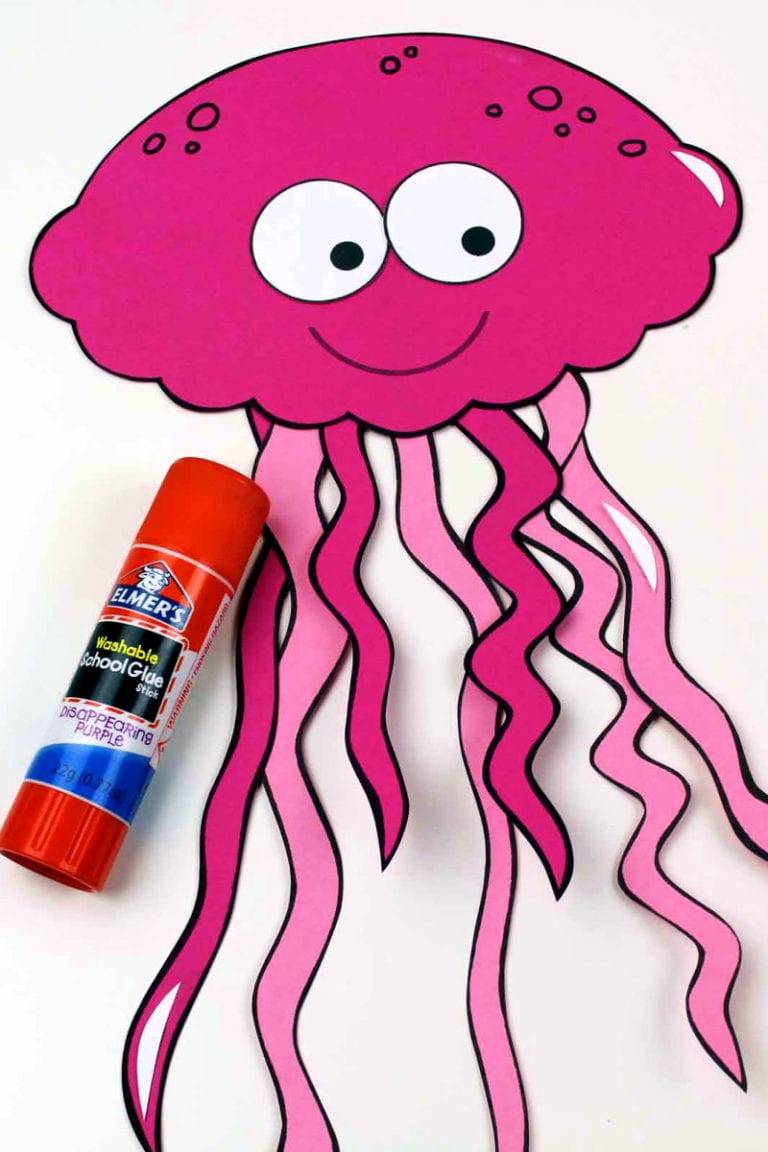 Jellyfish Paper Craft with Free Printable Template Mama Likes This
