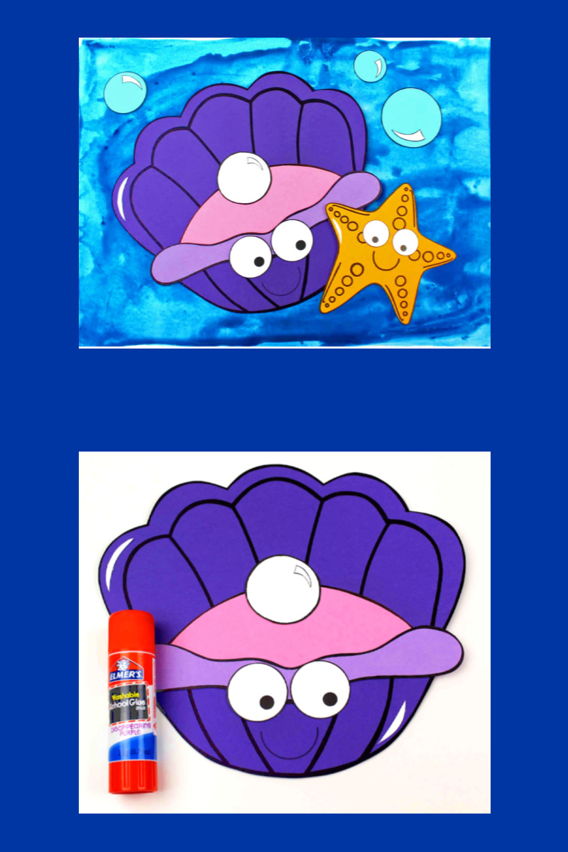 Paper Starfish and Clam Craft for Kids #ClamCraft #StarfishCraft #UnderTheSea