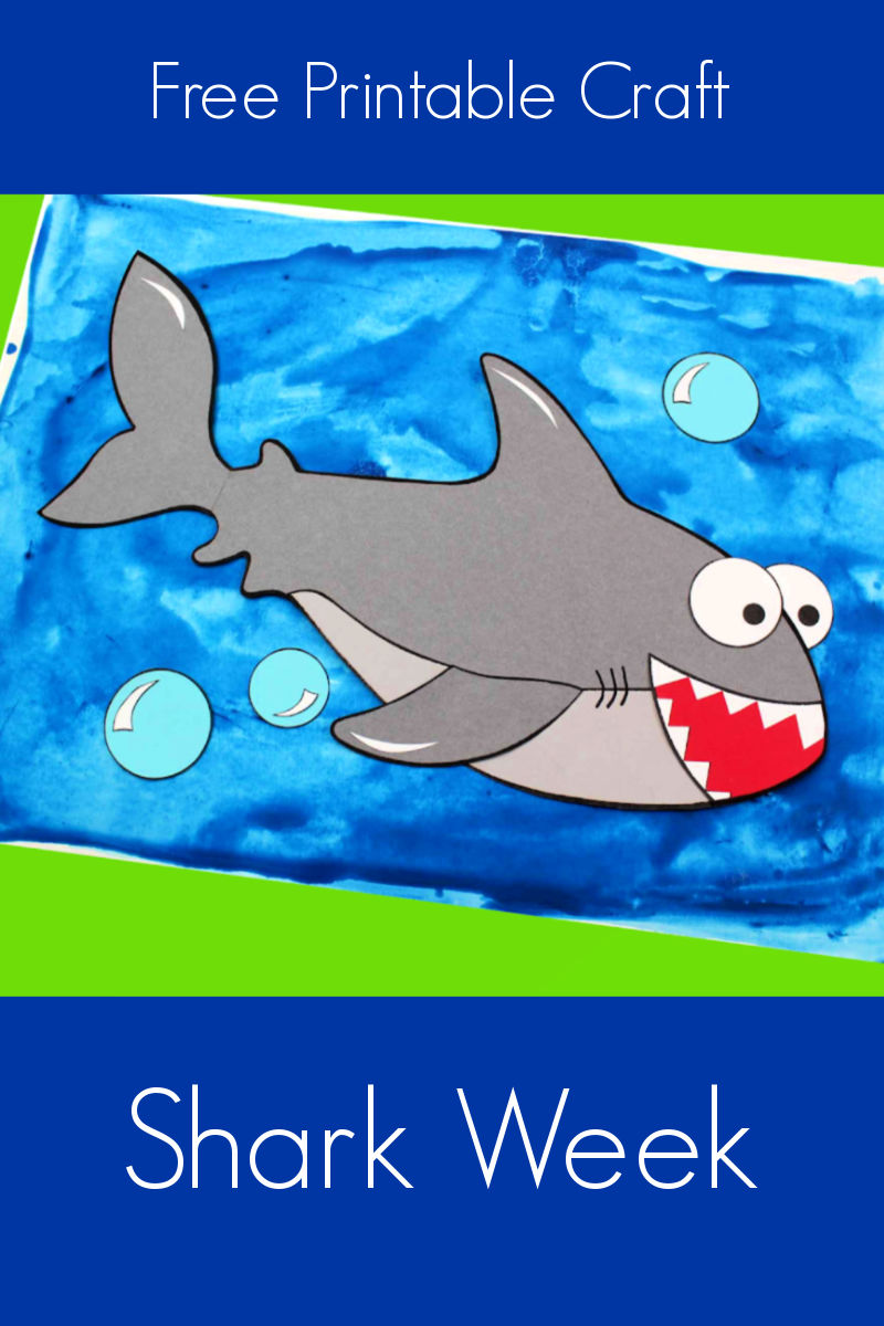 Free Printable Shark Craft for Shark Week #SharkWeek #SharkCraft #PrintableCraft