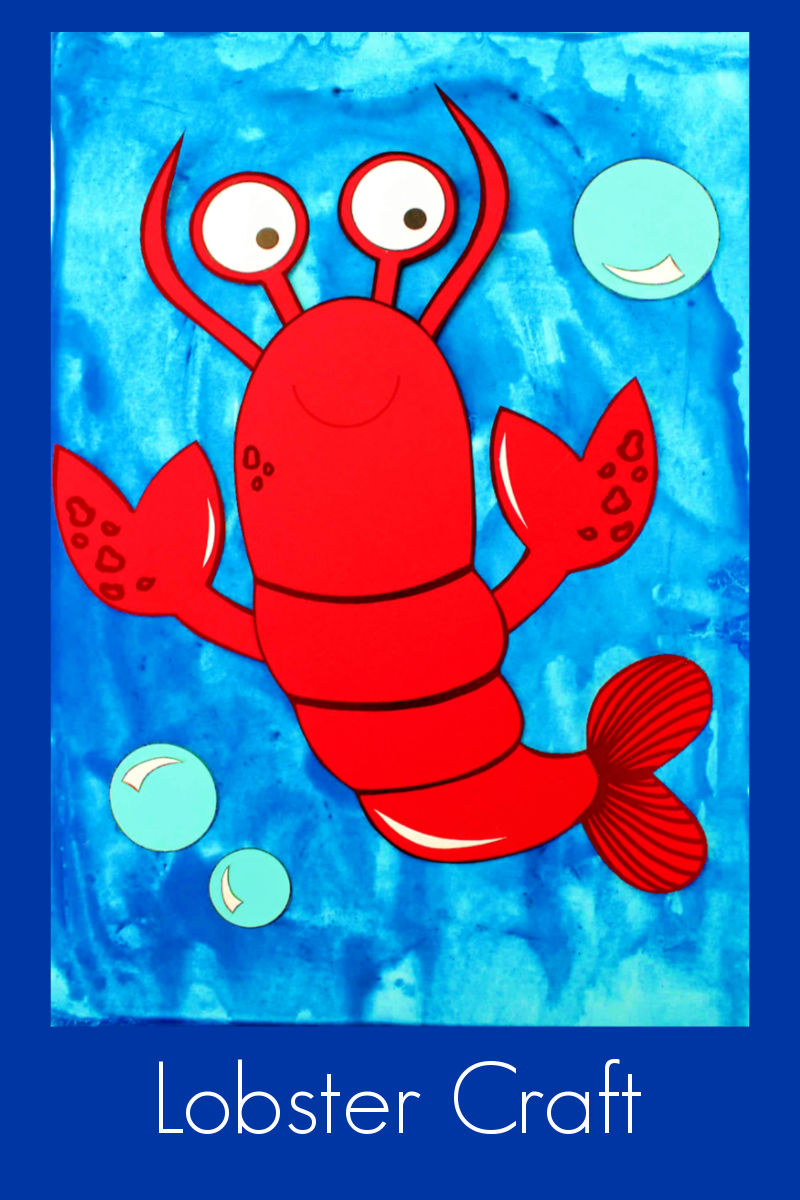 Paper Lobster Craft with Free Printable Template #LobsterCraft #FreePrintable #PaperCraft