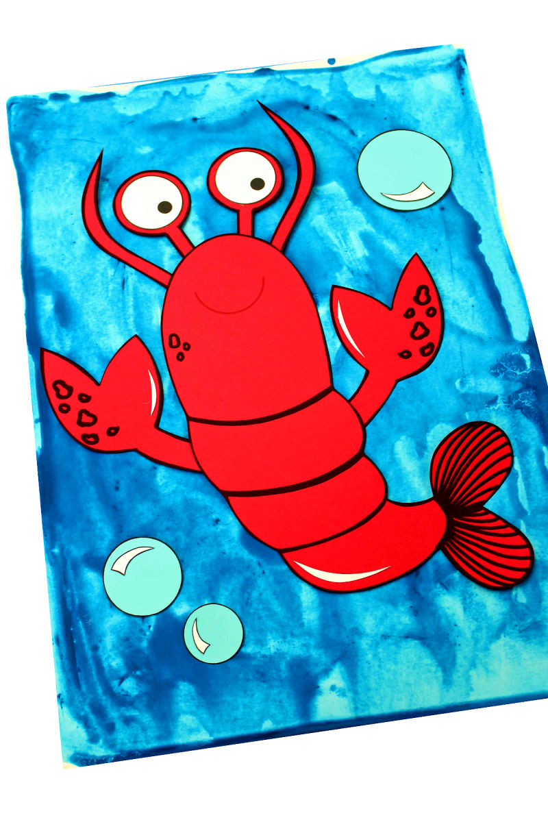 Paper Lobster Craft with Free Printable Template #LobsterCraft #FreePrintable #PaperCraft