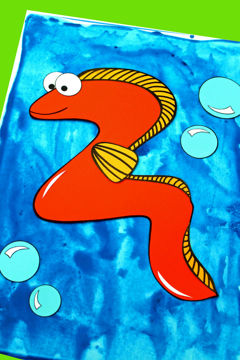 Moray Eel Craft with Free Printable Template #MorayEel #EelCraft #UnderTheSea #UnderTheSeaCraft