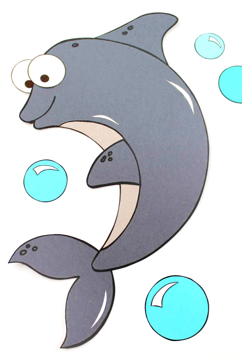 Printable Dolphin Craft for Under the Sea Fun #dolphin #dolphincraft #underthesea #freeprintable