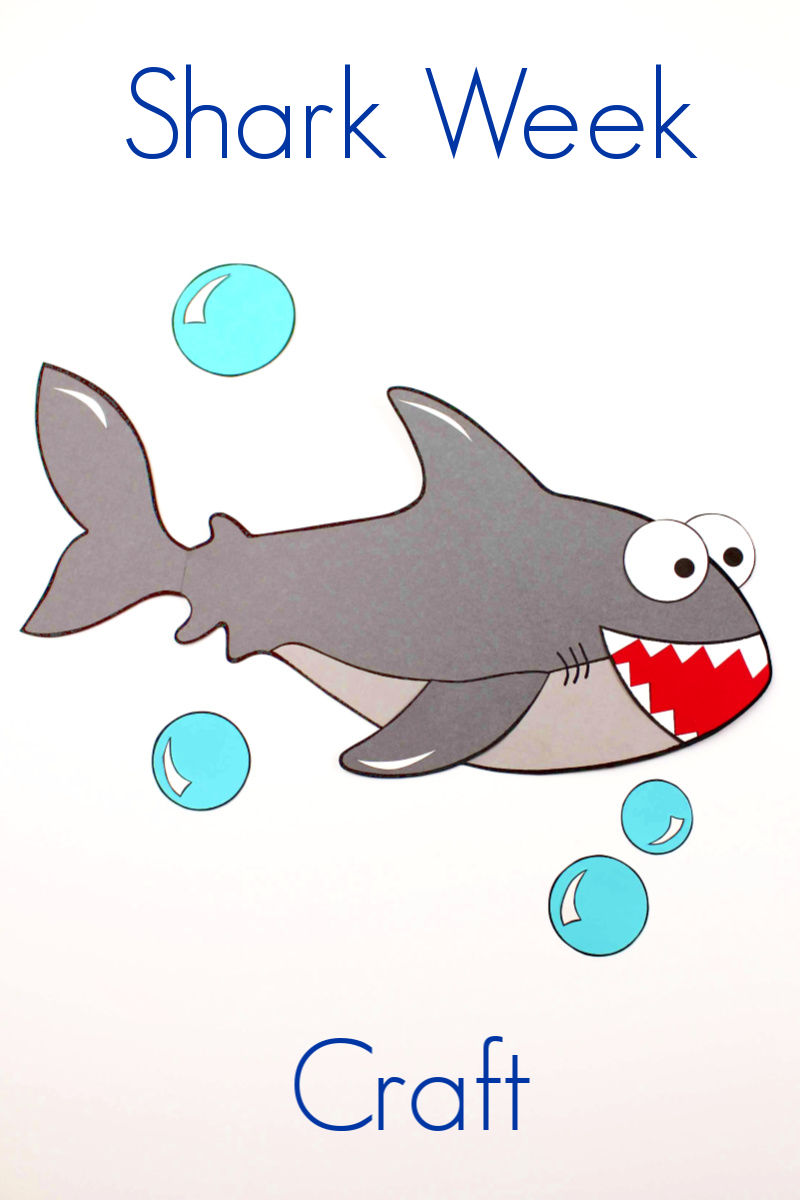 Free Printable Shark Craft for Shark Week #SharkWeek #SharkCraft #PrintableCraft