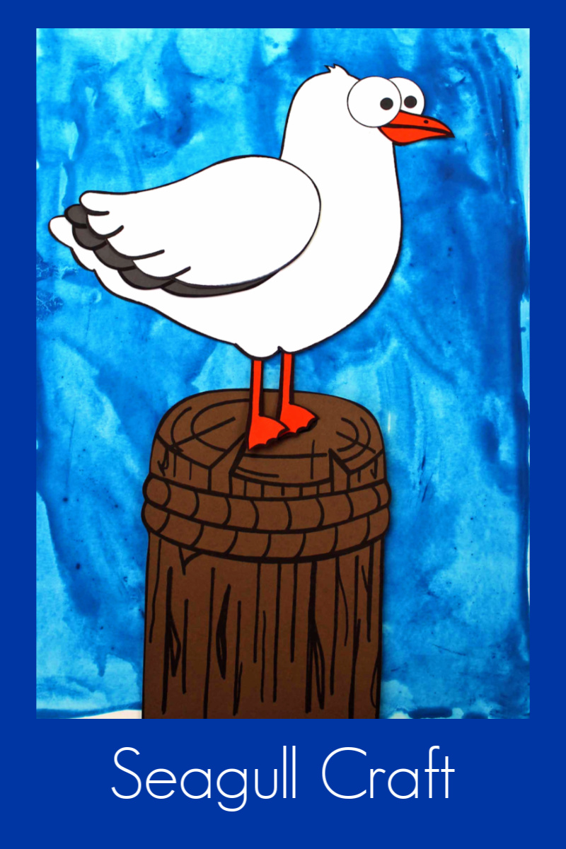 Seagull Craft with Free Printable Template #SeagullCraft #SeagullsCraft #Seagull #Seagulls #PaperCraft