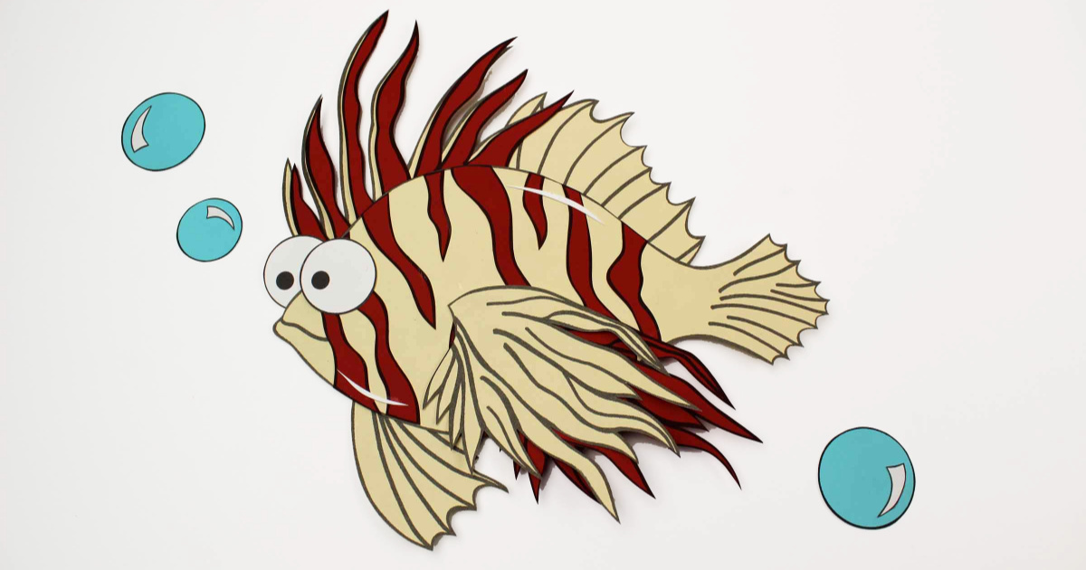 feature lionfish craft with bubbles