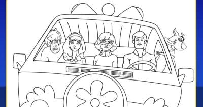 feature mystery machine coloring page