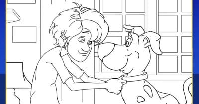 feature scoob and shaggy coloring page