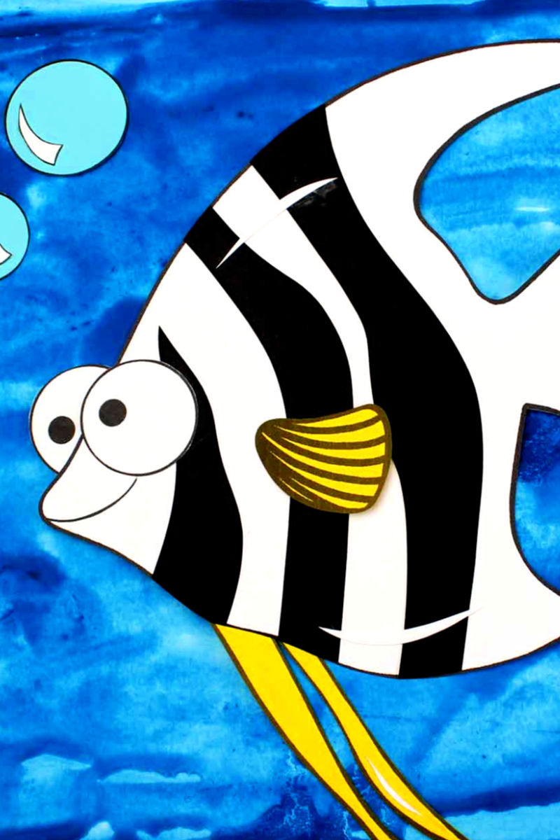 Free Printable Paper Angelfish Craft #angelfish #FishCraft #AngelfishCraft #OceanCraft