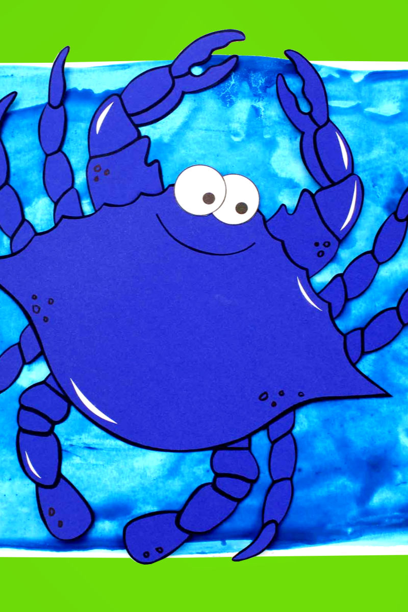 Free Printable Paper Blue Crab Craft #bluecrab #bluecrabcraft #crab #crabcraft