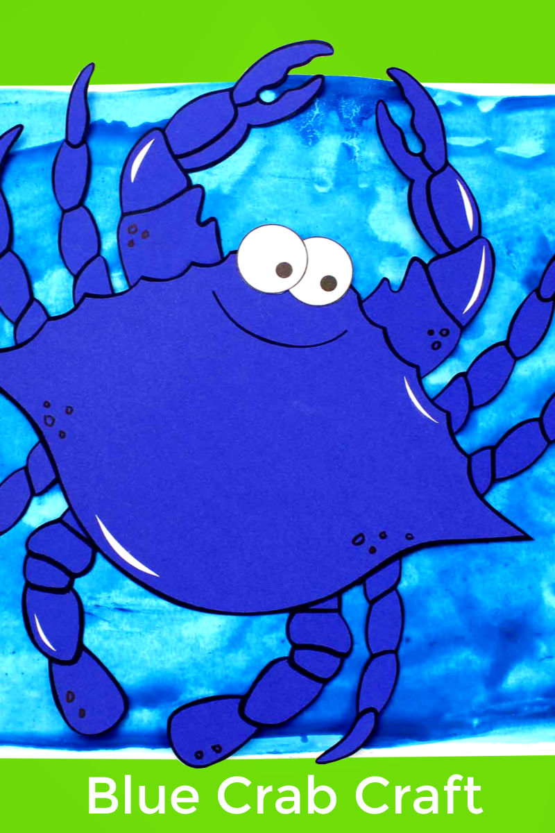 Free Printable Paper Blue Crab Craft #bluecrab #bluecrabcraft #crab #crabcraft