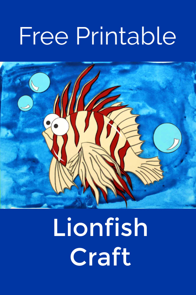 Free Printable Paper Lionfish Craft #Lionfish #LionfishCraft #FishCraft