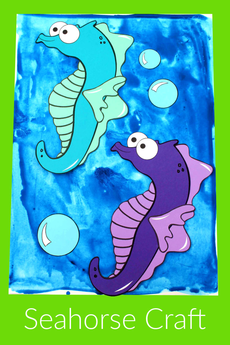 Free Printable Paper Seahorse Craft #Seahorse #SeahorseCraft #SeahorseCrafts #PaperCraft