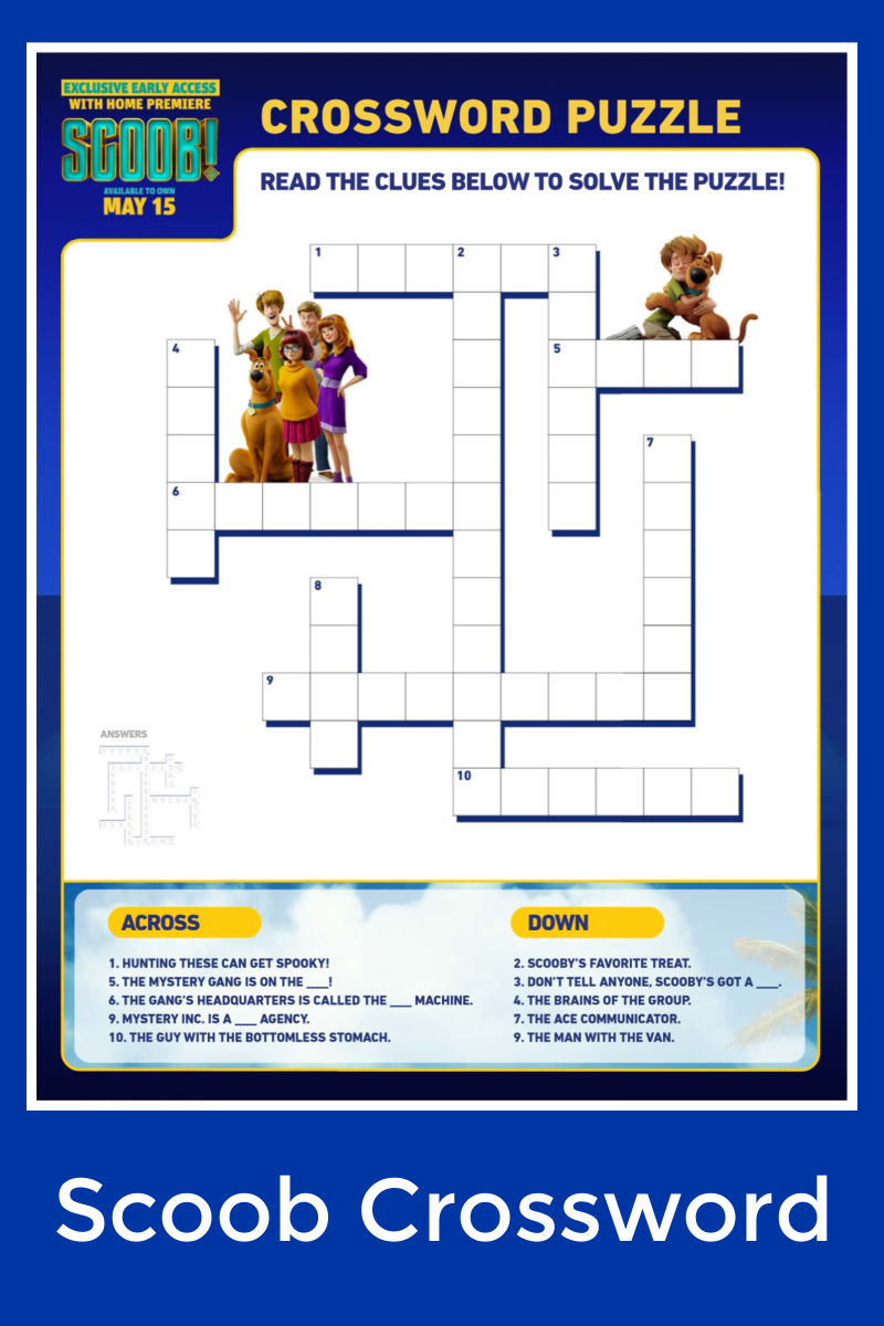 Free Printable Scooby Doo Crossword Puzzle #Scoob #ScoobMovie #ScoobyDoo