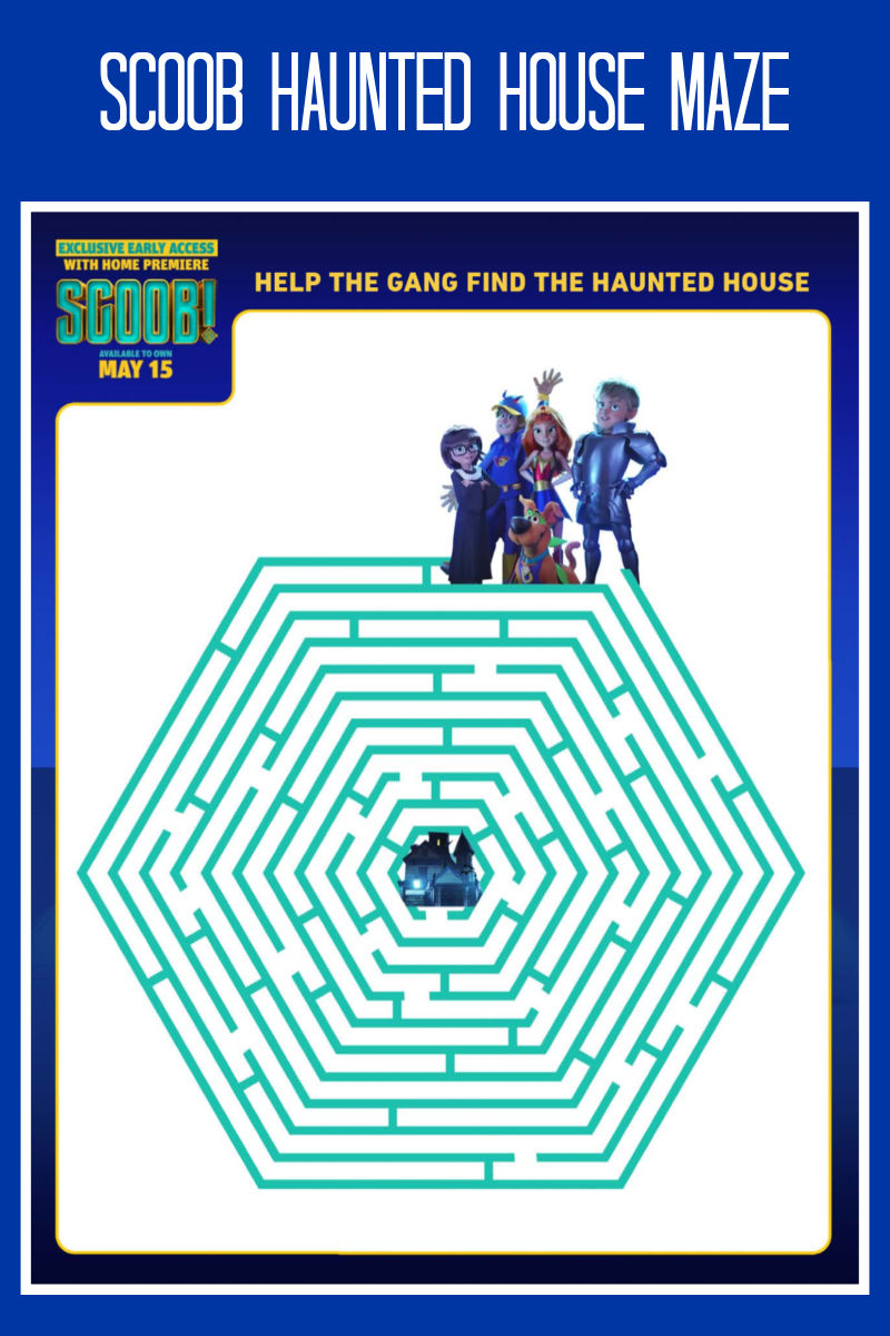 Free Printable Scoob Haunted House Maze #Scoob #ScoobyDoo #HauntedHouse #Maze
