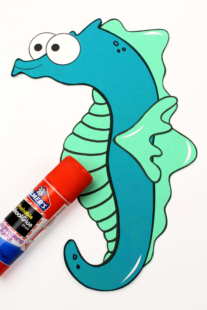 pin printable seahorse craft