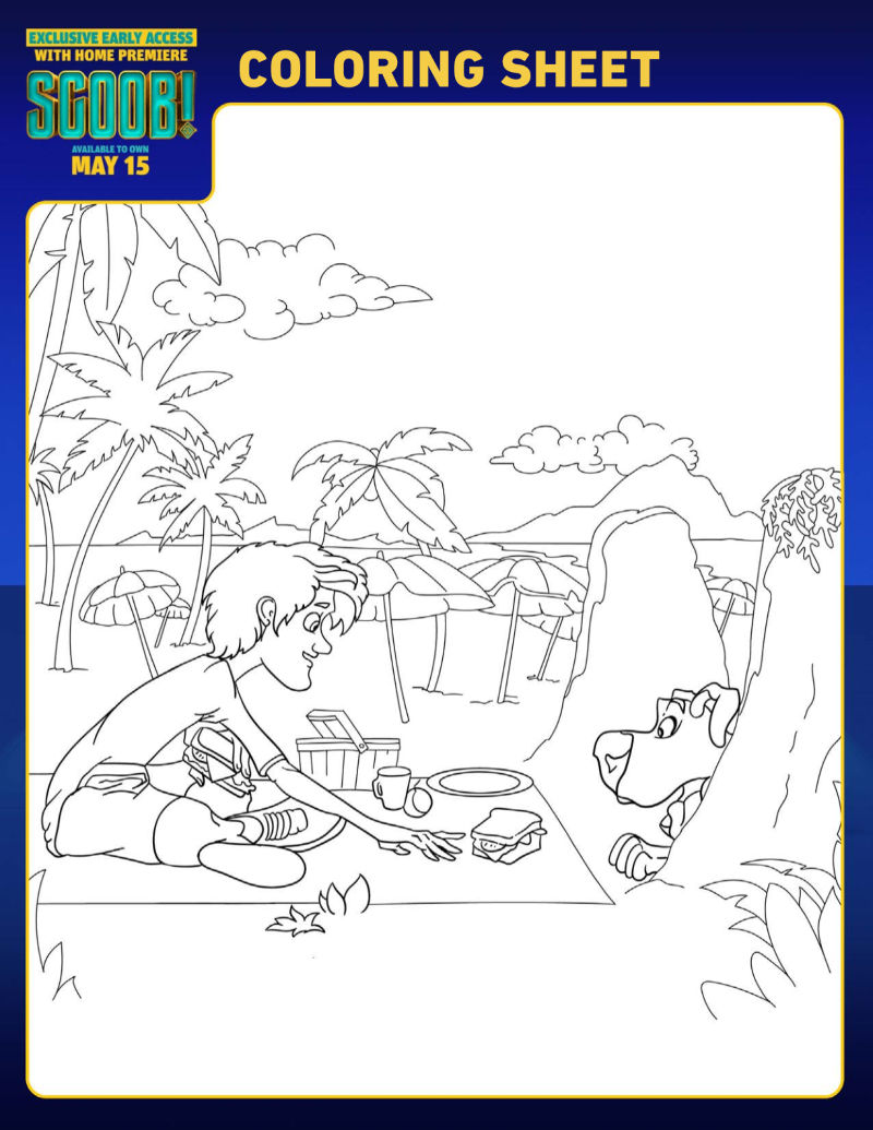 scoob picnic coloring page