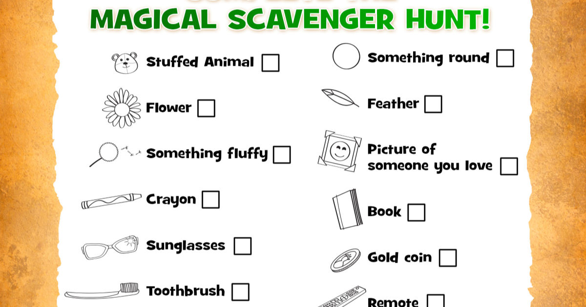 At Home Scavenger Hunt Printable Activity Page | Mama Likes This