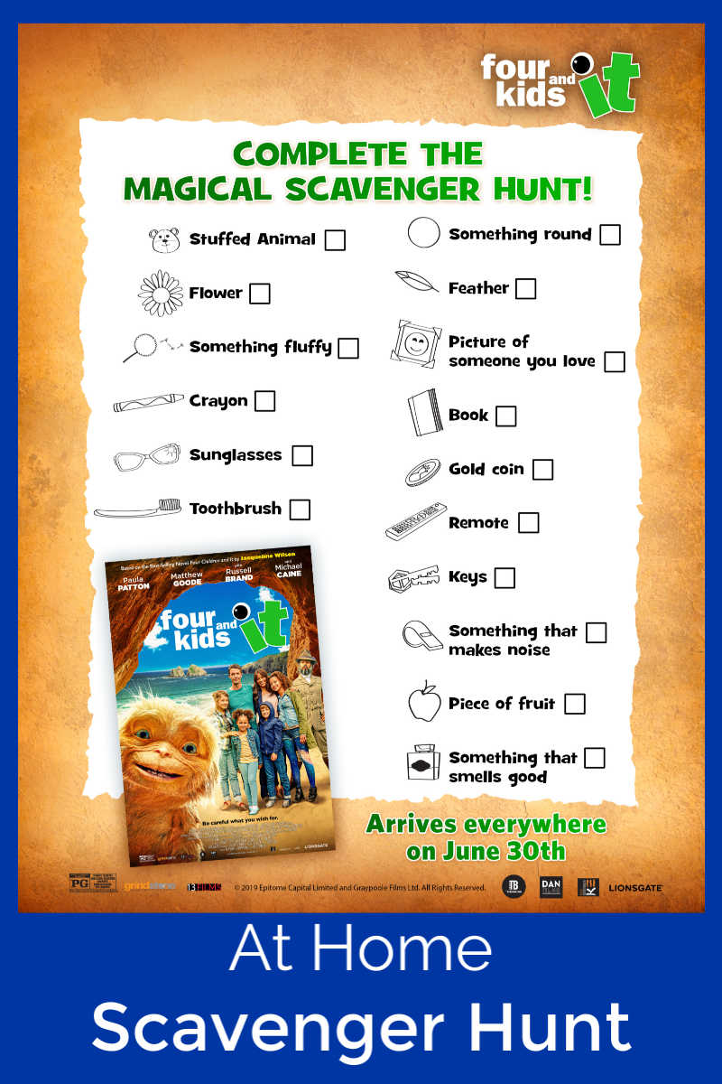 At Home Scavenger Hunt Printable Activity Page #FourKidsAndIt #FourKidsAndItMovie