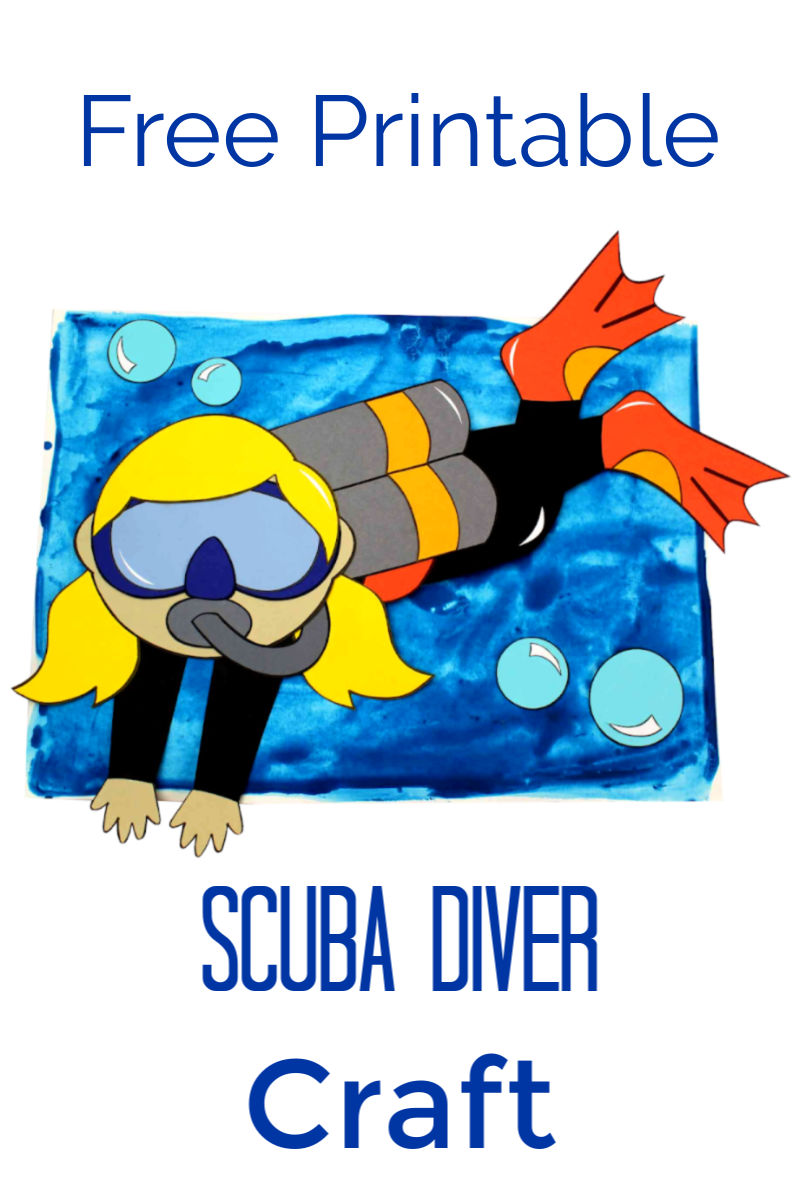 Girl Scuba Diving Craft with Free Template #Scuba #ScubaCraft #ScubaDiver #ScubaDiving #UnderTheSeaCraft