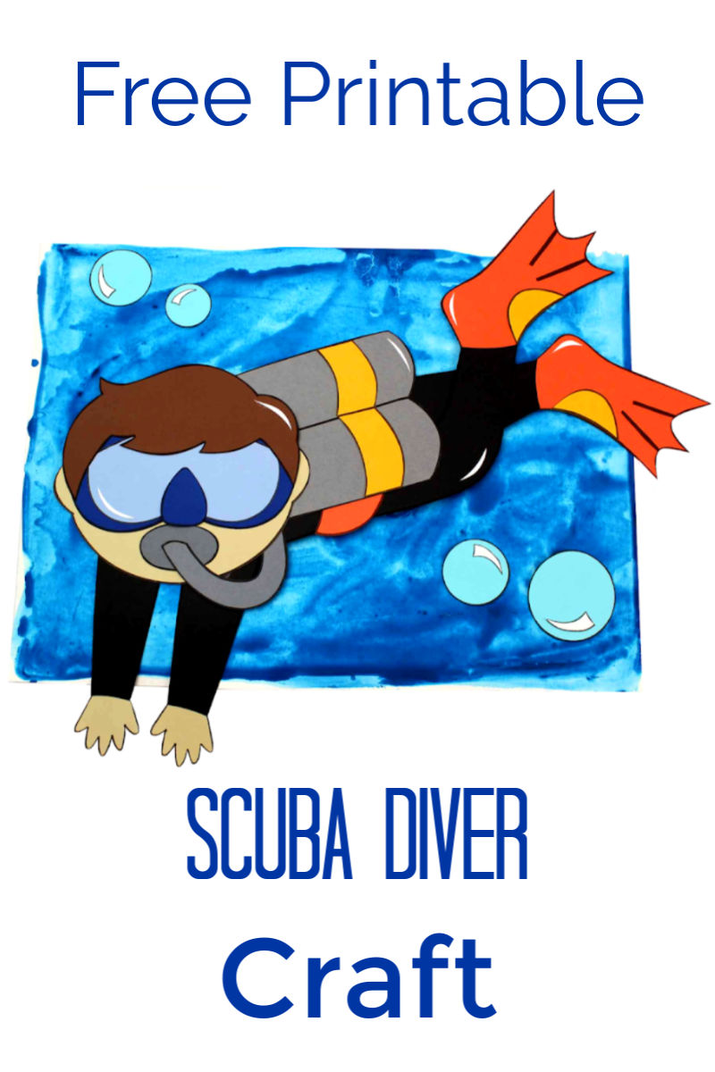 Printable Boy Scuba Diver Craft #ScubaCraft #UnderTheSea #ScubaDiver #ScubaDiving #FreePrintable #PrintableCraft