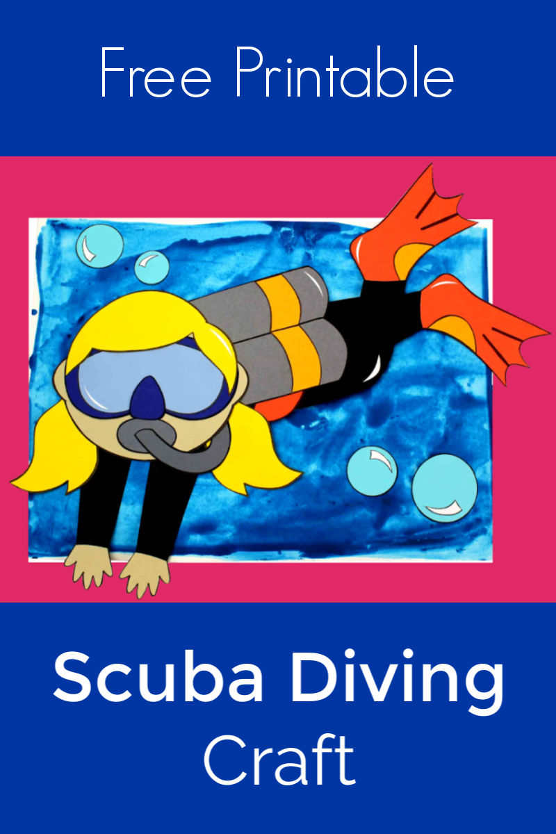 Girl Scuba Diving Craft with Free Template #Scuba #ScubaCraft #ScubaDiver #ScubaDiving #UnderTheSeaCraft