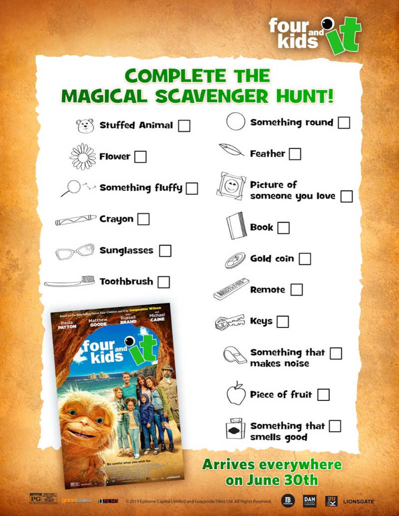 At Home Scavenger Hunt Printable Activity Page #FourKidsAndIt #FourKidsAndItMovie