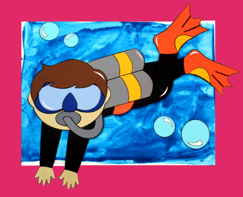 printable scuba diver boy craft