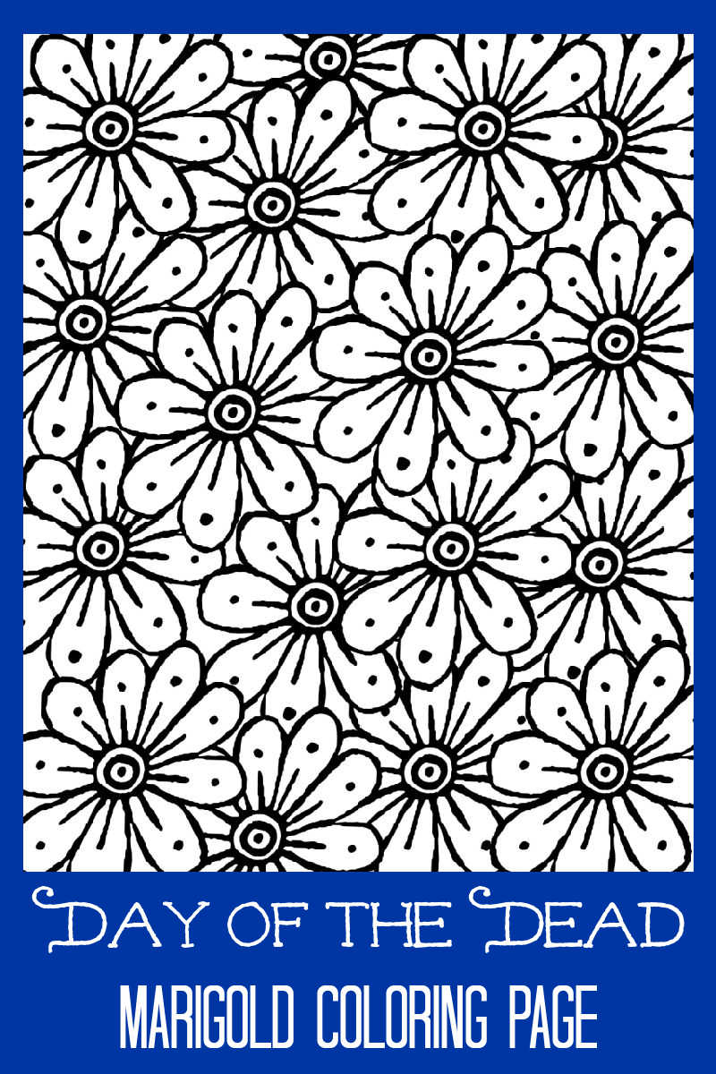 Marigold Coloring Page #DayofTheDead #FreePrintable