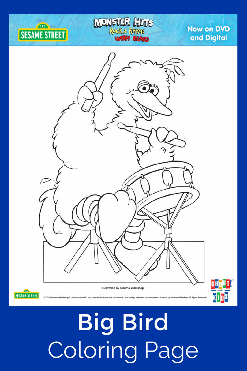 Big Bird Coloring Page #BigBird #SesameStreet #FreePrintable #ColoringPage