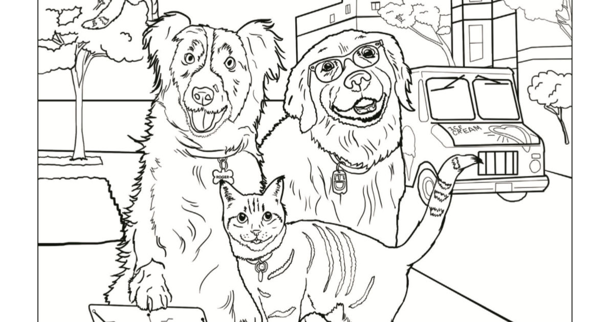 feature cats and dogs coloring