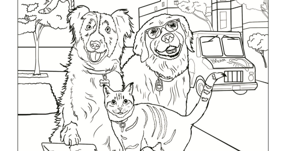 free coloring pages of cats and dogs