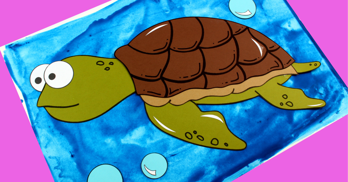 Sea Turtle Craft with Free Template - Mama Likes This