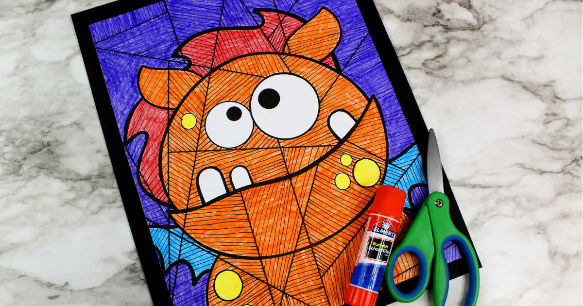 feature silly monster coloring page