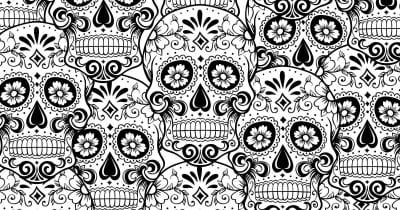 feature sugar skull adult coloring page