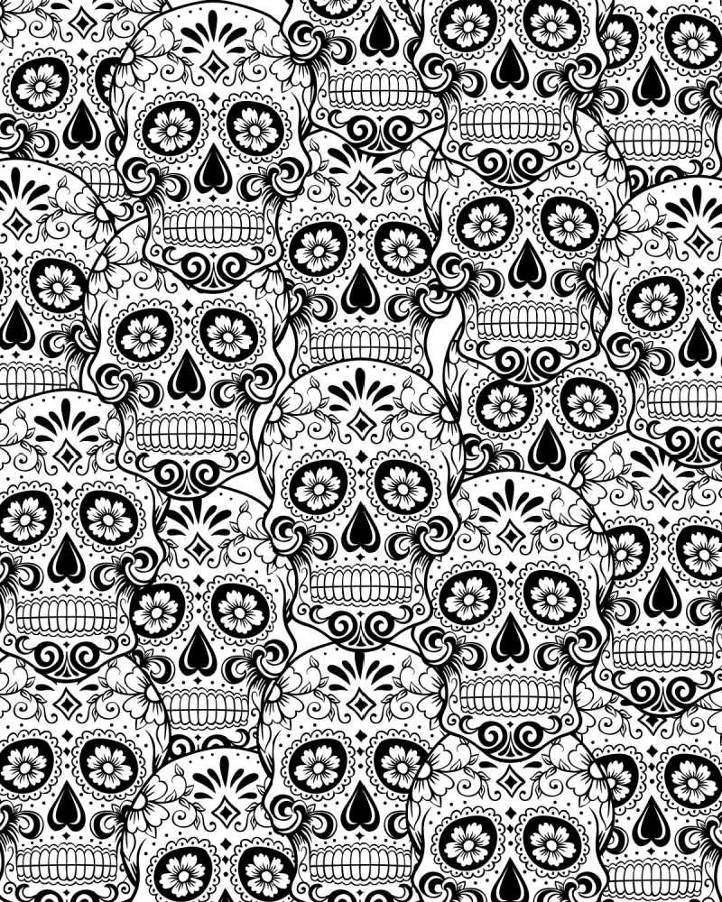 dia de los muertos skull coloring pages