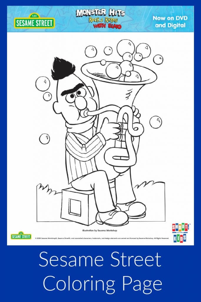 Sesame Street Bert Coloring Page - Mama Likes This