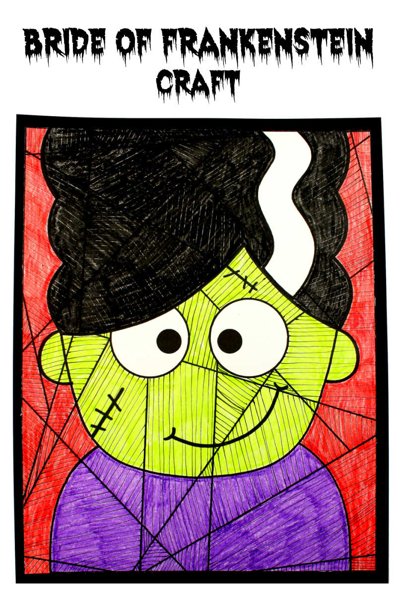 Bride of Frankenstein Craft for Halloween #HalloweenCraft #BrideofFrankenstein