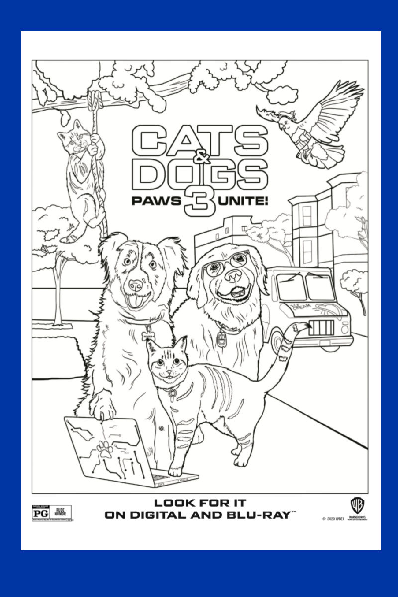 cats and dogs coloring page paws unite mama likes this