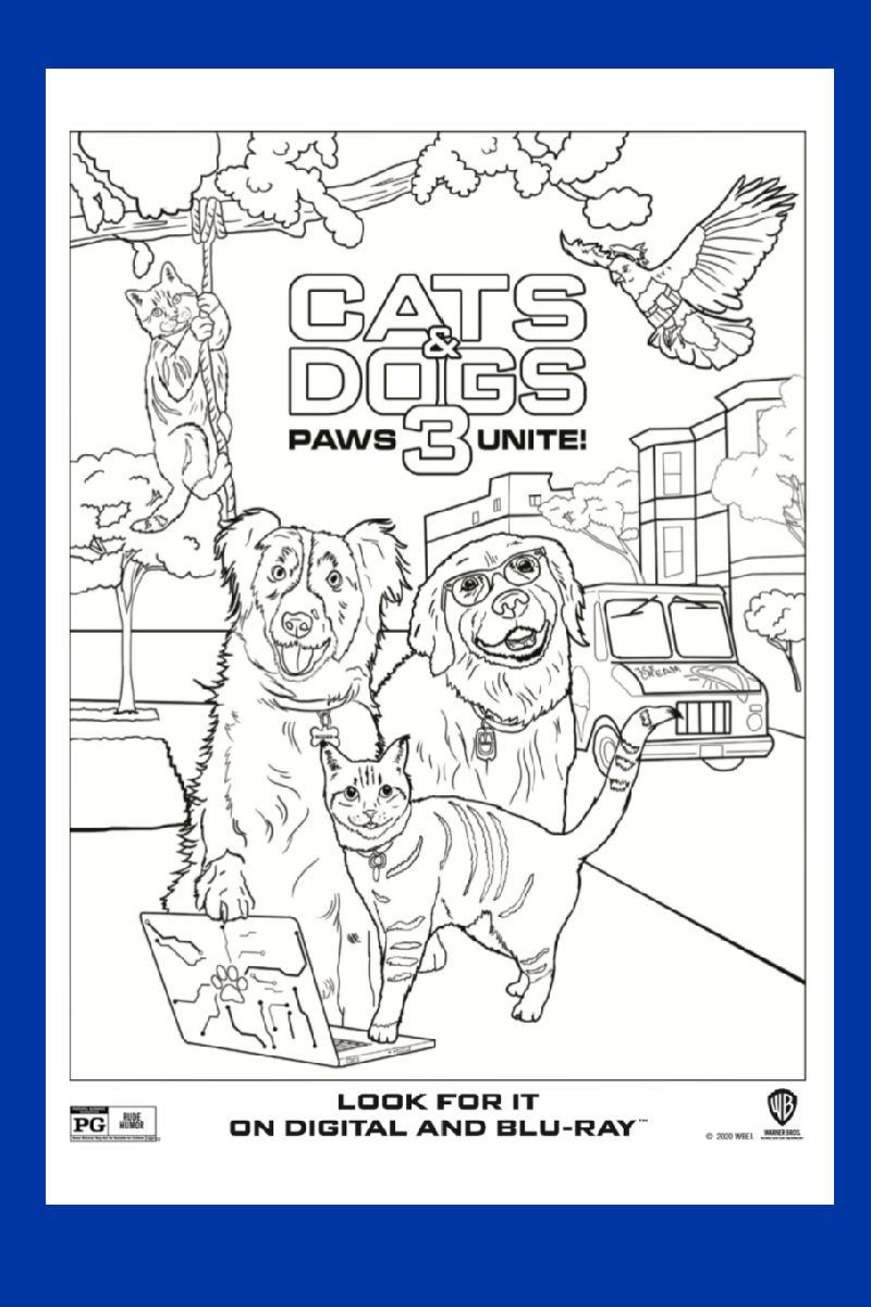 Cats And Dogs Coloring Page Paws Unite Mama Likes This