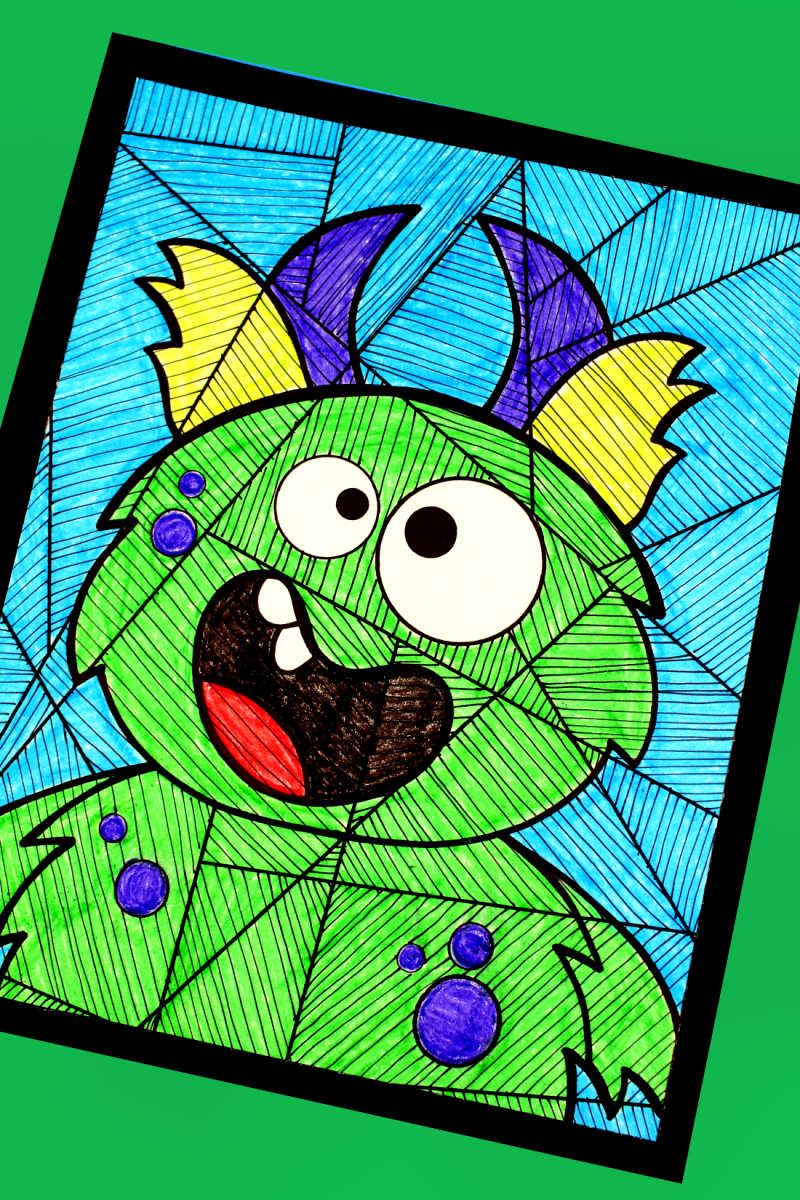 Goofy Monster Coloring Page Line Art Craft