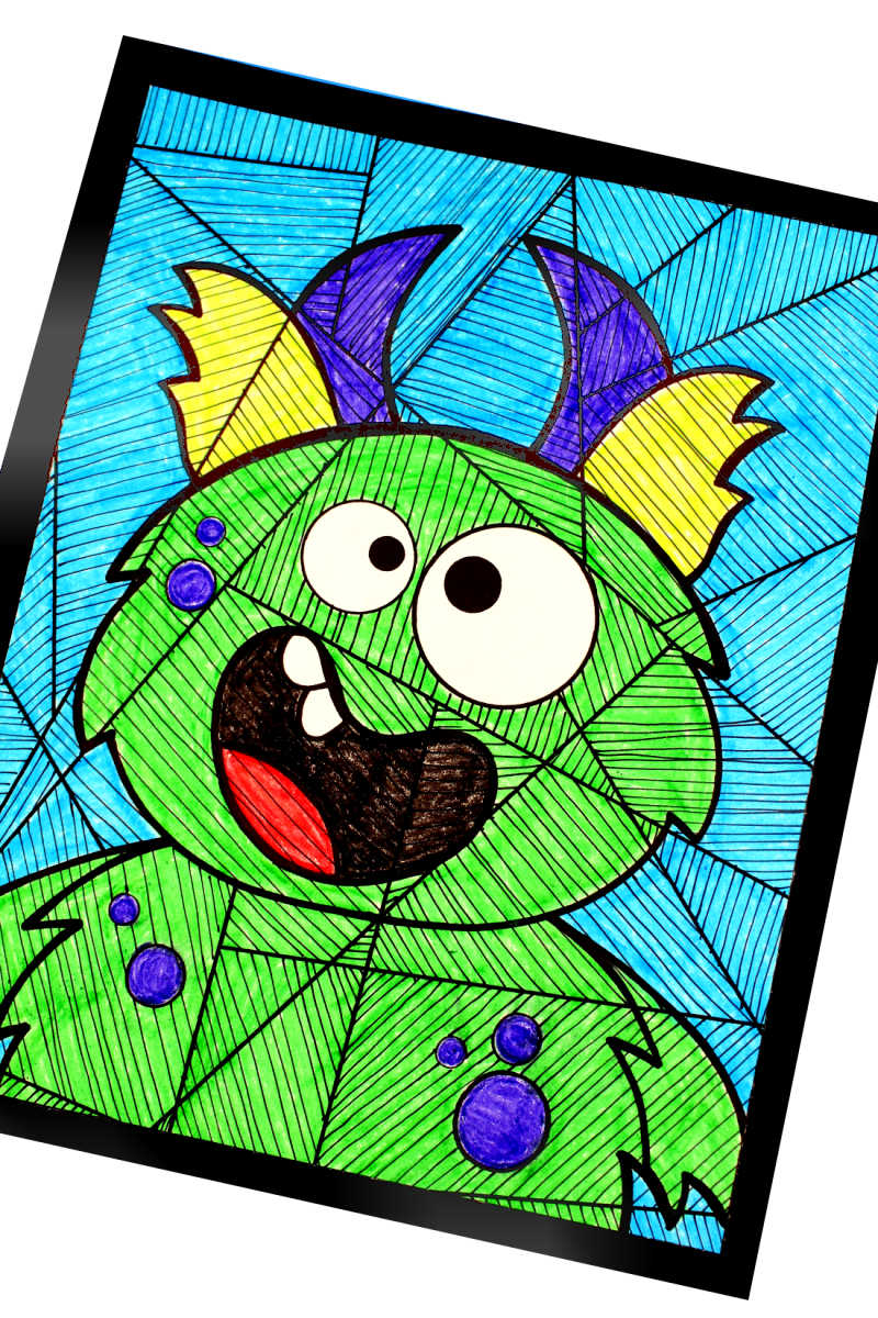 Goofy Monster Coloring Page Line Art Craft