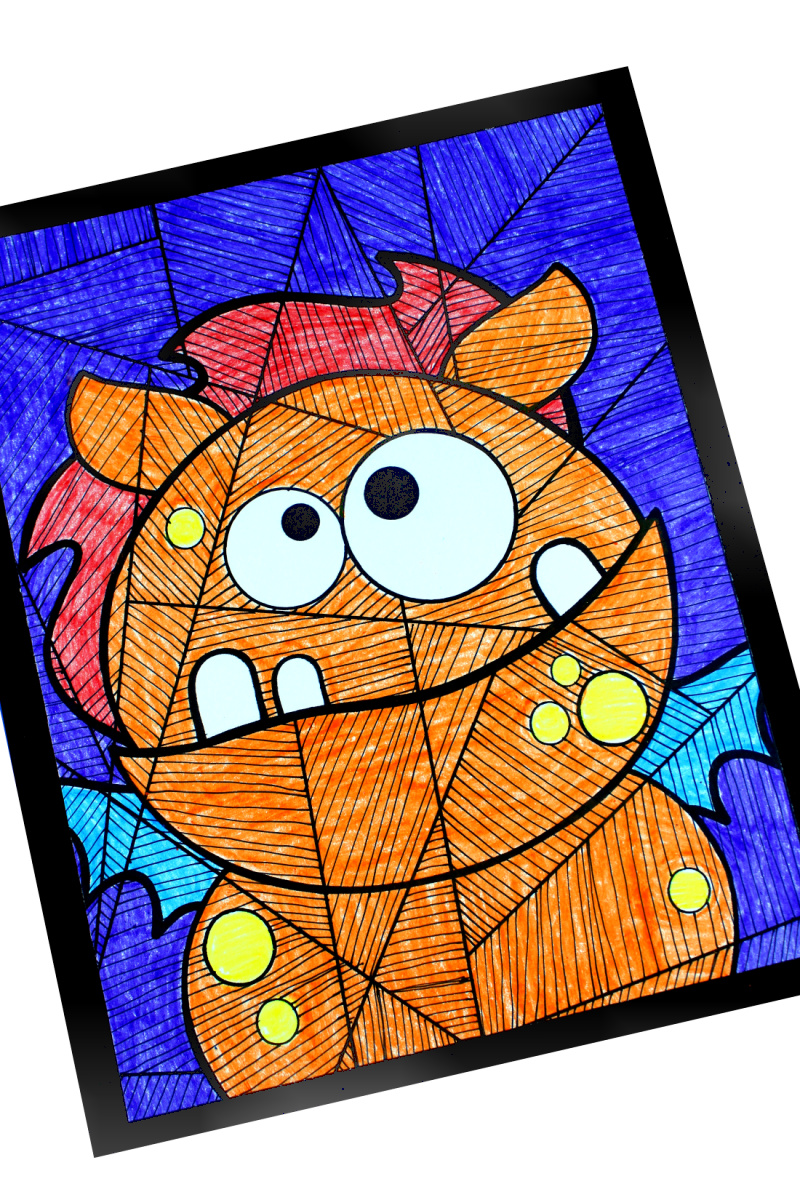 Silly Monster Coloring Page for Halloween