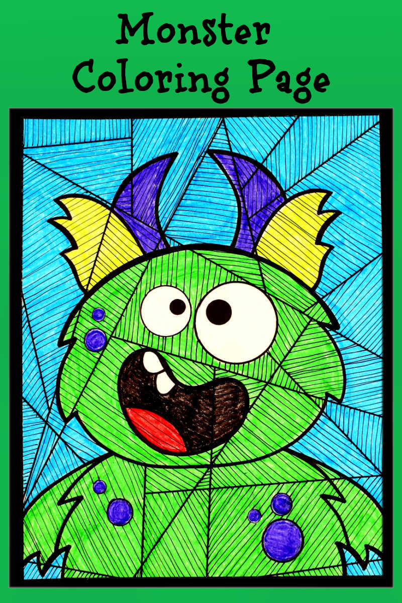 Goofy Monster Coloring Page Line Art Craft