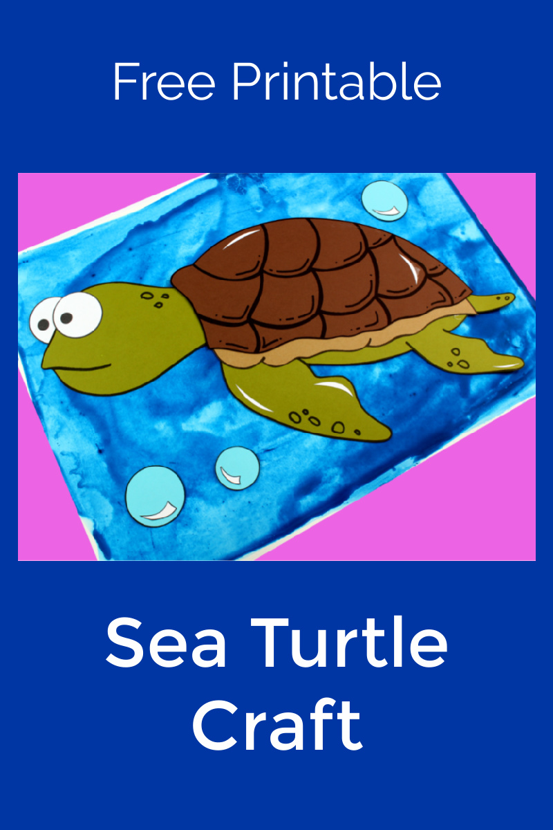 Sea Turtle Craft with Free Template #Turtle #TurtleCraft #SeaTurtle