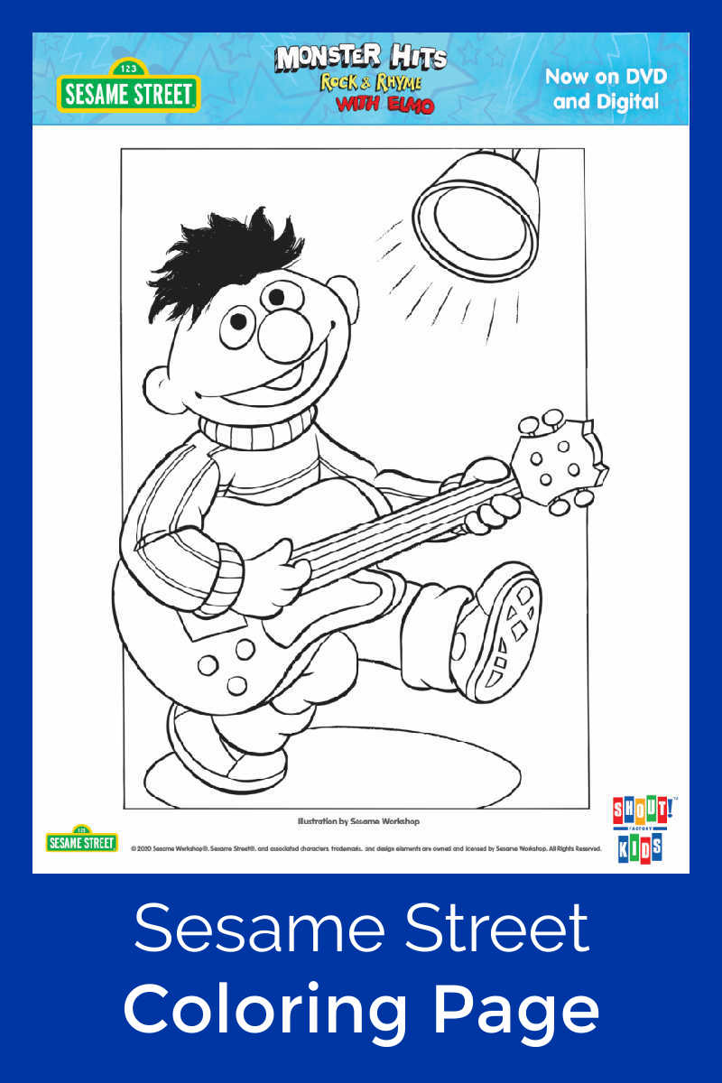 Sesame Street Printable Ernie Coloring Page | Mama Likes This