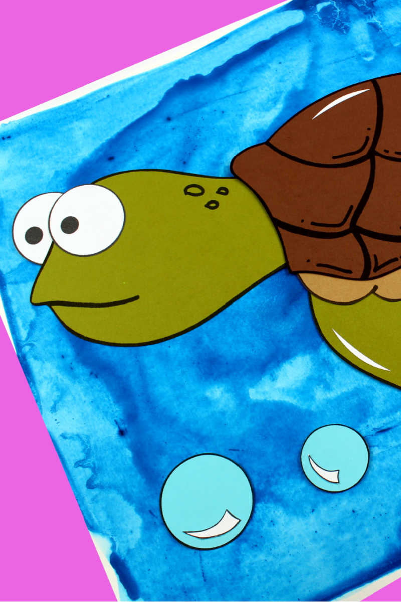 Sea Turtle Craft with Free Template #Turtle #TurtleCraft #SeaTurtle