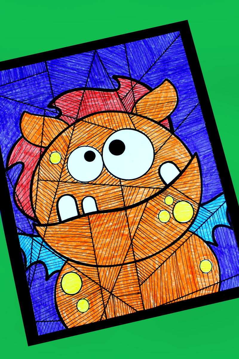 pin silly monster coloring page