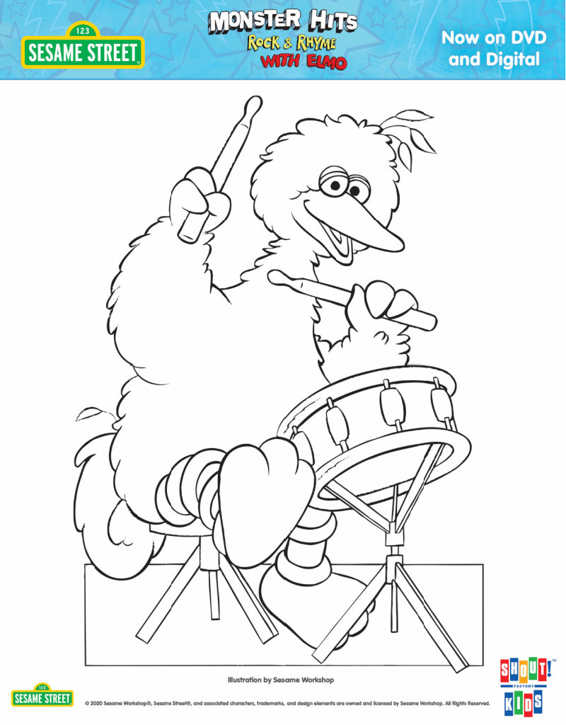 sesame streed big bird coloring page